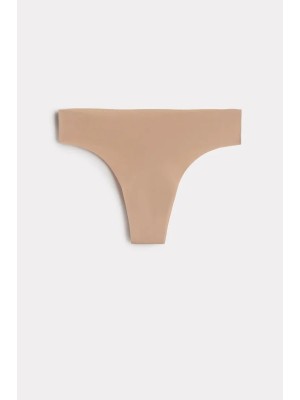 CALCINHA BEGE TANGA ALTA SEM COST ADULTO GG UN. CIA DA MEIA