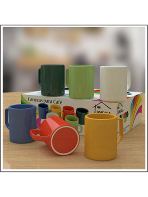 Caneca Unitária Mini Café Color 85ml – charmosa, resistente e colorida. Ideal para café expresso, chás ou sobremesas. Compacta