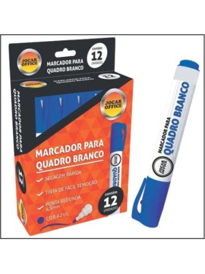MARCADOR P/QUADRO BRANCO COR AZUL CX C/12PCS UN. 
