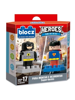 DUPLA BONECOS BLACK BLOCZ + SUPER BLOCZ UN. ZUCATOYS