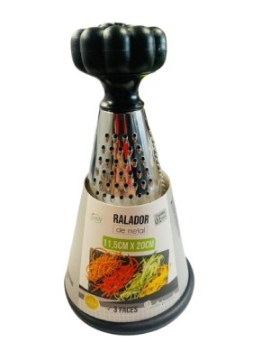 RALADOR DE METAL REDONDO 3 FACES 11,5X20CM UN. FU XING