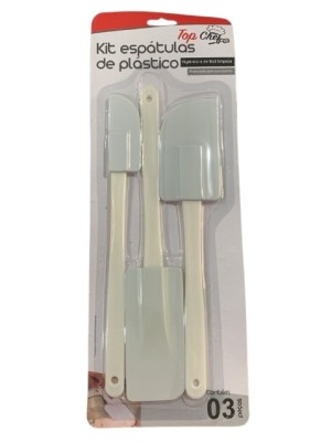 ESPATULAS PLASTICO KIT 3 PEÇAS 23CM UN. TOP RIO