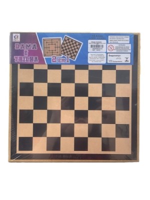 JOGO 2X1 MDF DAMA E TRILHA 23,5X23,5X4CM UN. CONECTA BRASIL