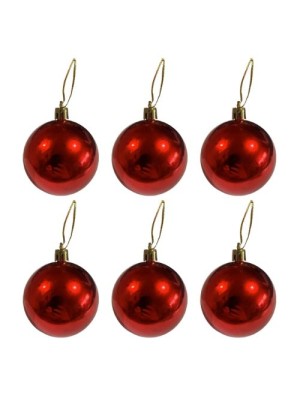 BOLA NATAL 6CM PCT COM 6 UNID CORES SORTIDAS - TOP IMPORTADORA