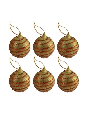 BOLA NATAL 6CM PCT COM 6 UNID CORES SORTIDAS - TOP IMPORTADORA