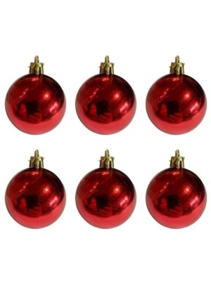 BOLA NATAL 8CM PCT COM 6 UNID CORES SORTIDAS - TOP IMPORTADORA