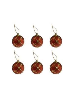 BOLA NATAL 5CM PCT COM 6 UNID CORES SORTIDAS - TOP IMPORTADORA