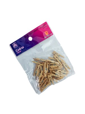 PRENDEDOR MINI C/24PCS DE MADEIRA 3CM UN.