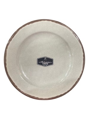 PRATO DE MELAMINA RASO AREIA 27.8X1.9CM UN. BELLAGIO