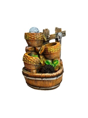 FONTE DE AGUA CASCATA C/ BOLA DE VIDRO BIVOLT UN. GM GOLD