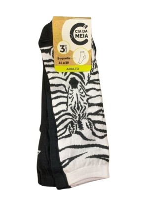 MEIA SOQUETE ADULTO 3PARES 34-39 UN. CIA DA MEIA