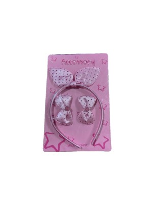 TIARA INFANTIL TOP ROSA CLARO KIT C/3 PCS UN. GM GOLD