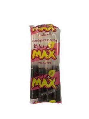 VELA N 1 BRANCA-PRETA 8PCS 12G UN. VELAS MAX