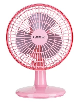 Ventilador Mini Turbo Rosa/Prata 20cm 25W 220V – Portátil e Silencioso