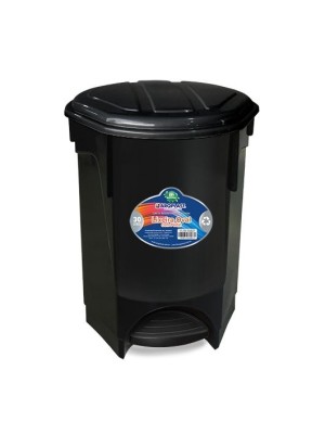 LIXEIRA OVAL C/ PEDAL 30L PRETA DESMONTADA UN.