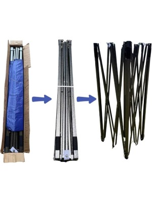 TENDA DE FIBRA 3X3M SINTETICA DOBRAVEL PARA CAMPO/PRAIA COM ARMACAO DE FERRO UN. TOP IMPORTADORA