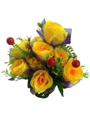 ARRANJO ROSA ARTIFICIAL 30CM CORES SORTIDAS MINI BUQUE UN. TOP IMPORTADORA