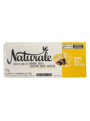 CEREAIS BAR. 75G C/3 BAN/AVEIA/CHOC. UN. NATURALE