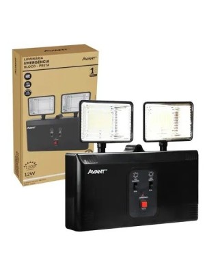 LUMINARIA EMERGENCIA BLOCO 12W 6000K 1200 LUMENS LUZ BRANCA UN. AVANT