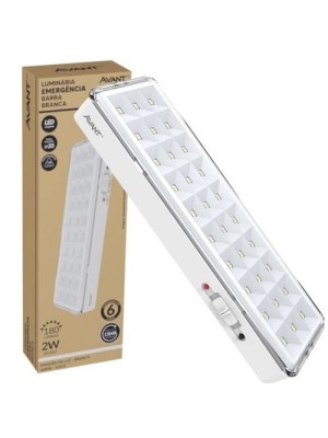 LUMINARIA LED EMERGENCIA BARRA BRANCA 180 LUMENS 2W BIVOLT UN.