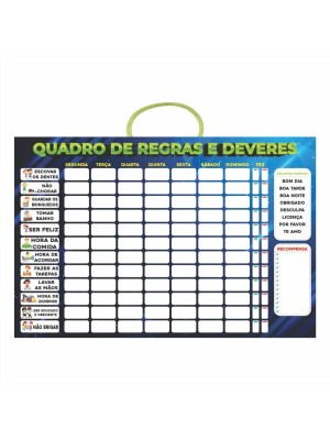 MURAL QUADRO DE DEVERES AZUL 30X45CM MDF 3MM UN.