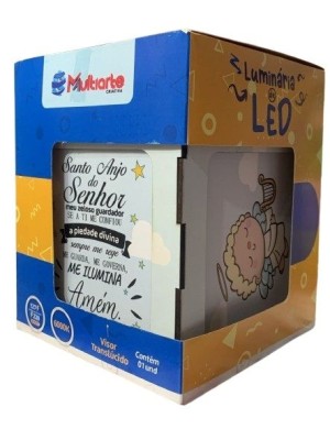 LUMINARIA DE LED SANTO ANJO AZUL MDF UN.