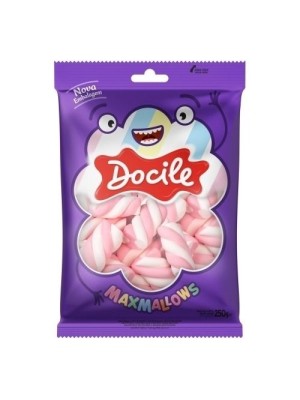 MARSHMALLOW TWIST ROSA E BRANCO BAUNILHA 250G UN. DOCILE