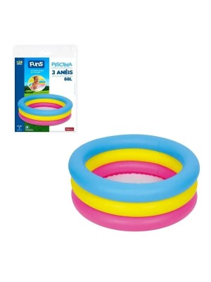 PISCINA INFANTIL 88L COM 3 ANEIS INFLAVEIS UN.