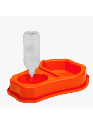 COMEDOURO DUPLO RAÇÃO 750ML ÁGUA 350ML DE PLÁSTICO