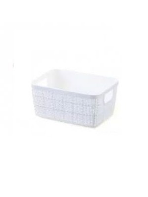 CESTO ORG RATTAN BRANCO 900ML 15X11X7CM UN.