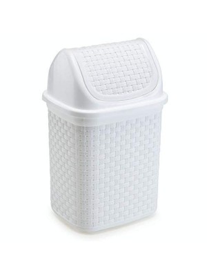 LIXEIRA DE PIA BASCULANTE RATTAN 4,5L BRANCO 30X16X19CM UN.