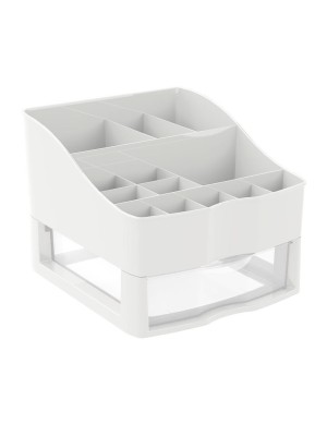ORGANIZADOR DE COSMETICOS E MAQ. KIT C/1 GAVETA BRANCO 18,5X22X15CM