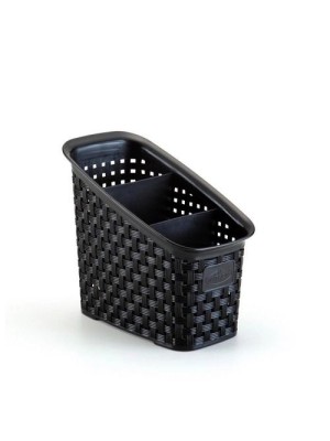 ORGANIZADOR MULTIUSO RATTAN PRETO 11X18X16CM UN.