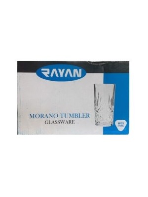 COPO DE VIDRO 275ML MORANO CONJ C/6PCS UN.