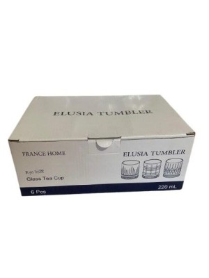 COPO DE VIDRO ELUSIA 220ML CONJ C/6PCS UN.
