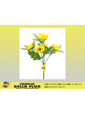 BUQUE MINI GIRASSOL X5 28CM BELLA FLOR