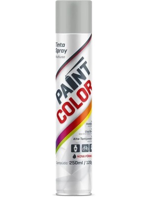 Tinta Spray 250ml Uso Geral Alta Temperatura Cor Aluminio