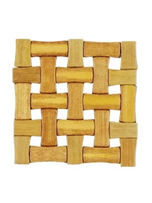 DESCANSO DE PANELA DE BAMBU QUADRADO 13CMX13CM UN.