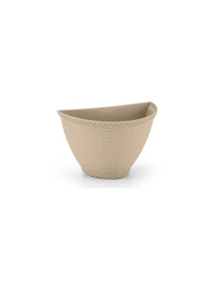 Vasinho de Parede Rattan 0,85L Palha – Compacto, Decorativo e Resistente