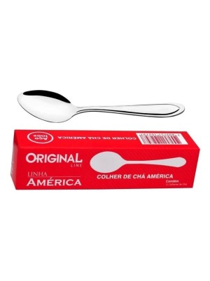 COLHER DE CHA INOX 13CM KIT C/12PCS AMERICA UN.