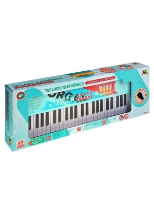 TECLADO ELETRONICO C/ 49 TECLAS BRINQUEDO INFANTIL PIANO UN.
