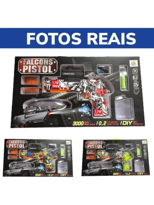 Pistola,Bolinhas Orbeez, Automatica Diversas Estampas, Falcon, Recarregavel, Automatica Com Oculos