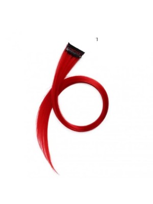 Mechas Lisas Sintéticas 50cm Vermelho Vibrante para Fantasia Halloween e Eventos

