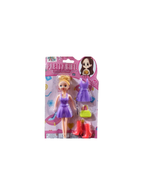 Boneca Pretty Girl com Troca de Roupa Bolsa e Acessório fofo