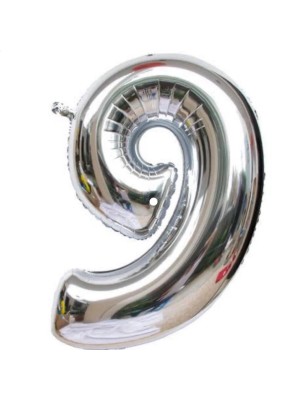 BALAO METALIZADO NUMERO 9 40CM RIO TIJUCAS