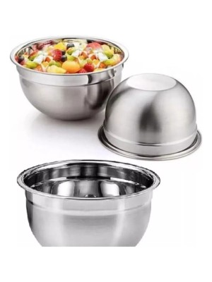 Tigela Bowl Profissional Multiuso Em Inox 28cm Fundo Grande