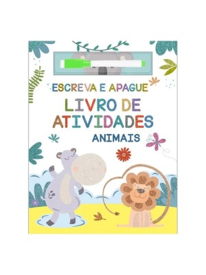 Livro Infantil Colorir Escreve E Apaga Animais Atividades