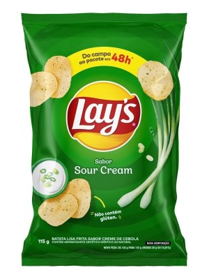 Salgadinho Batata Frita Lisa Creme De Cebola Lays 115G