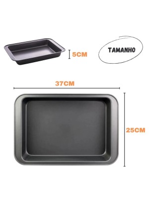 Forma Retangular Antiaderente Media Bolo Lasanheira