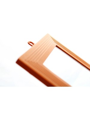 Espelho Retangular Com Moldura Plástica Laranja Uso Geral N° 12